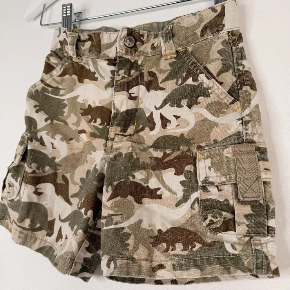 Gymboree 2T Boys dinosaur camo cargo VTG Y2K Cotton Canvas Pockets 4